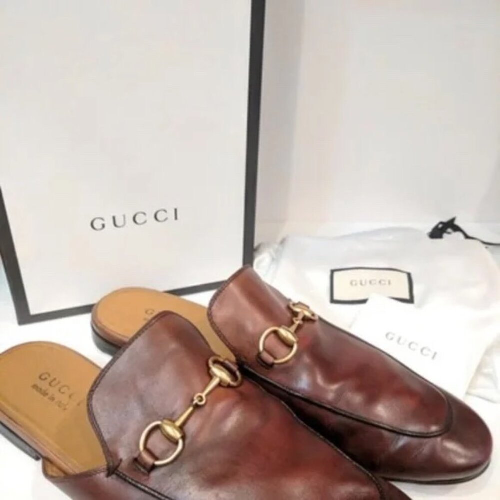 Gucci Brown Princeton Mules/Loafers/slides